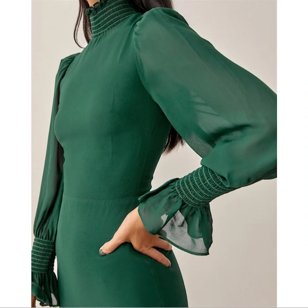 Reformation Archie green dress - Picture 3 of 8